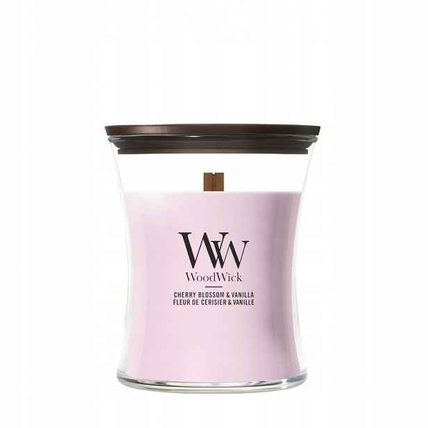 WoodWick Cherry Blossom & Vanilla střední vonná svíčka 275 g