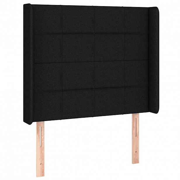 vidaXL Čelo postele typu ušák černé 93x16x118/128 cm textil