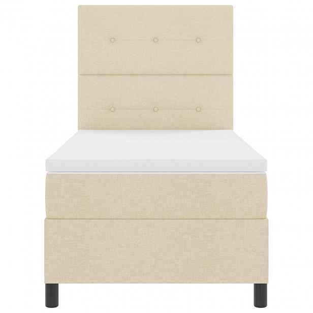 vidaXL Postel s boxspringem s LED pásky Krémová 80 x 200 cm textil