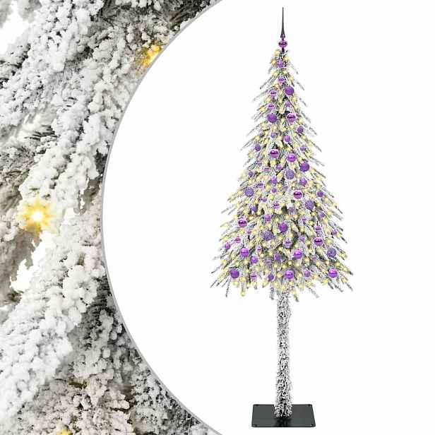 vidaXL Vánoční stromeček s 300 LED diodami Bílá 210 cm PE a Ocel
