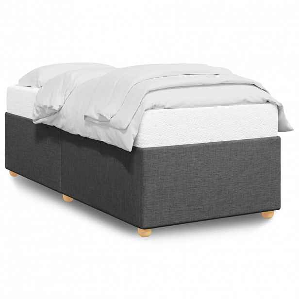 vidaXL Rám postele bez matrace tmavě šedá 80 x 200 cm textil