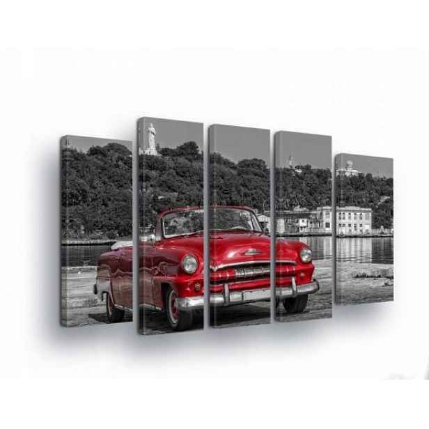 Obraz 150x100 Klasický červený kabriolet vintage retro Havana