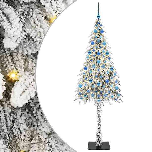 vidaXL Vánoční stromeček s 300 LED diodami Bílá 210 cm PE a Ocel