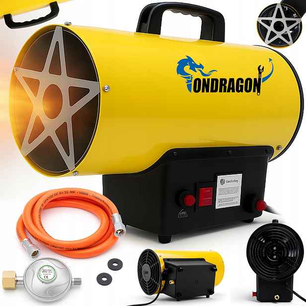 Plynové horkovzdušné topidlo 15 kW Lpg Ondragon OD5103 (hadice regulátor)