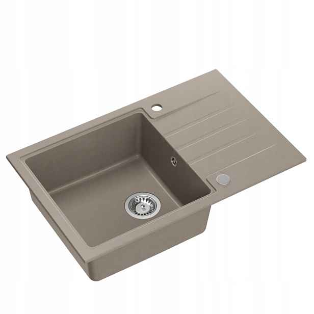 Quadron Dřez Peter 111 Dřez Granit Taupe Ocel 78x50 cm
