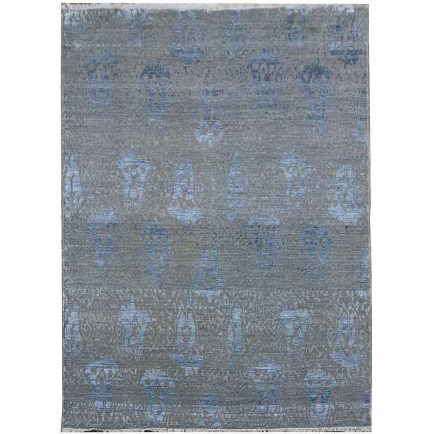 Ručně vázaný kusový koberec Diamond DC-EKT 10 Silver/blue, 245x305, modrá, chodba / předsíň, Diamond Carpets India