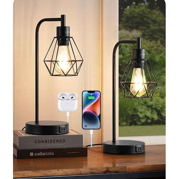 Sada 2 stolních lamp Touch, Usb, Loft Diamond Black