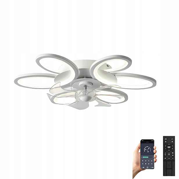 Ventilátorová Lampa Stropní Se Světlem Stropní Svítidlo Led Lustr S Dálkovým Ovládáním A Aplikací