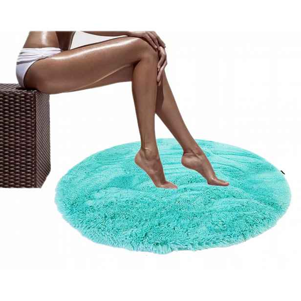 Koupelnová předložka plyšová, pratelná, protiskluzová, kulatá, průměr 100 cm