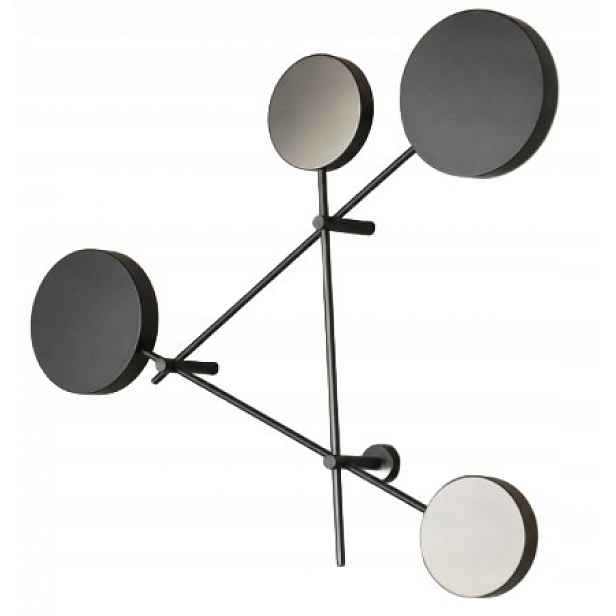 Nástěnná Led lampa černá, kulaté talíře, moderní loftový design