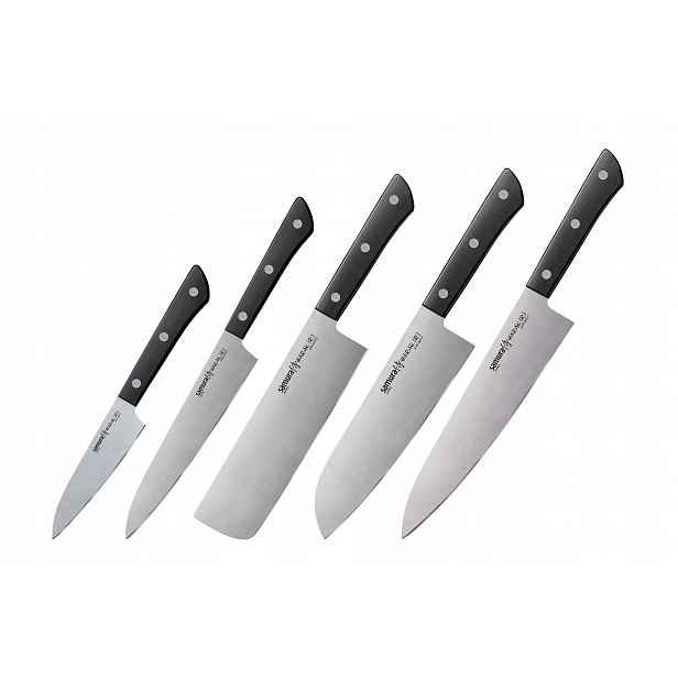 Sada 5 kuchyňských nožů Samura Harakiri SHR-0250B AUS-8 59 Hrc černá