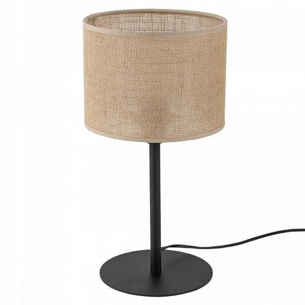Stolní lampa Juta černá stínidlo juta1xE27 stojací lampa noční na stůl