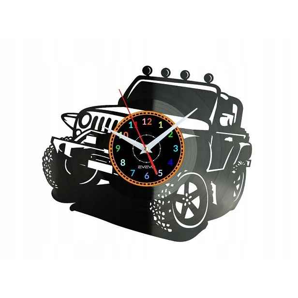 Terénní automobil (Jeep) Nástěnné hodiny Vinylová deska Moderní dekorace