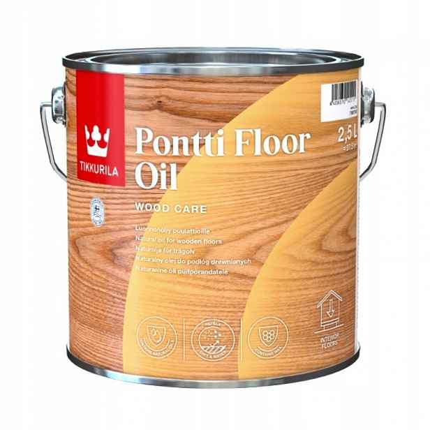 Tikkurila Pontti Floor Oil 2,5L Přírodní Olej Na Dřevěné Podlahy, bezbarvý