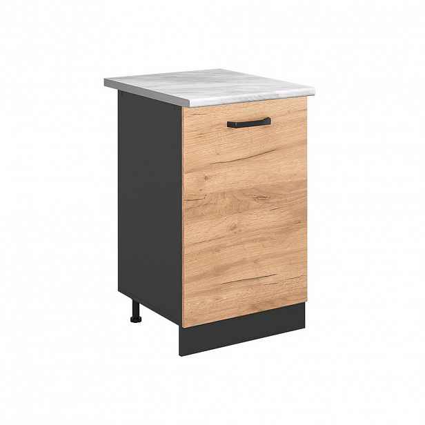 Vicco SPODNÍ SKŘÍŇKA KUCHYŇSKÉ LINKY R-Line, Zlatý mocný dub/Antracit, 50 cm pracovná doska Mramor