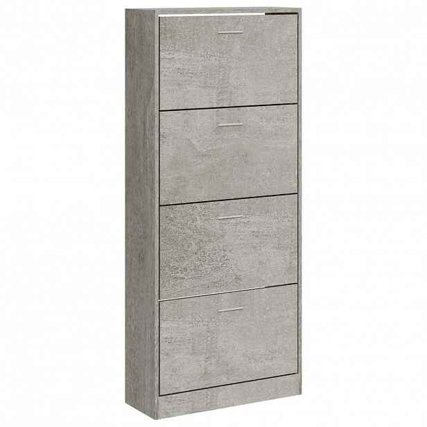 vidaXL Botník betonově šedý 63x24x147 cm kompozitní dřevo