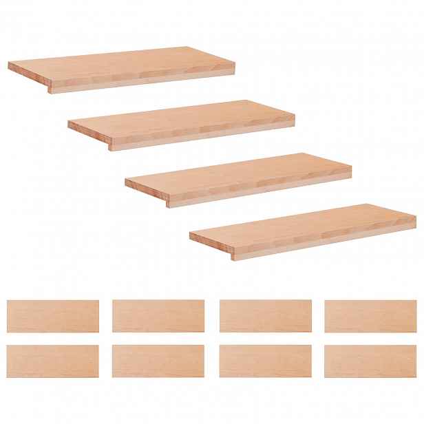 vidaXL Schodišťové nášlapy 12 ks 70 x 25 x 2 cm Přírodní