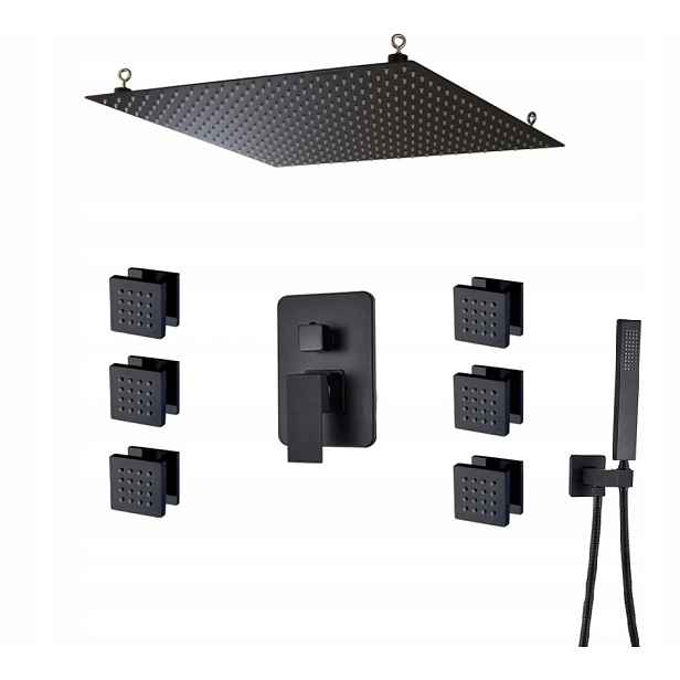 Podomítkový Set Dešťová Sprcha 50 cm Hydromasáž