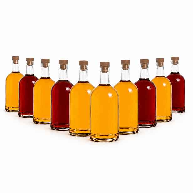 Skleněná láhev Tadeusz 500 ml na korek na tinktury Wesel Bimber Svatba 30 x
