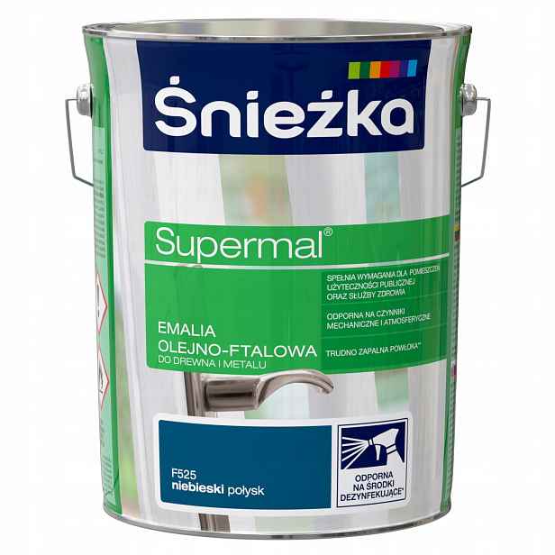 Śnieżka Supermal Olejovo-ftalová Smaltovaná Modrá Lesklá F525 5L
