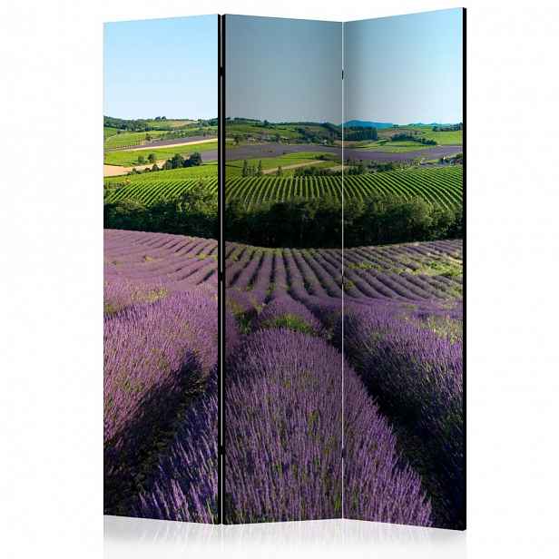 Paraván Lavender fields Dekorhome 135x172 cm (3-dílný)