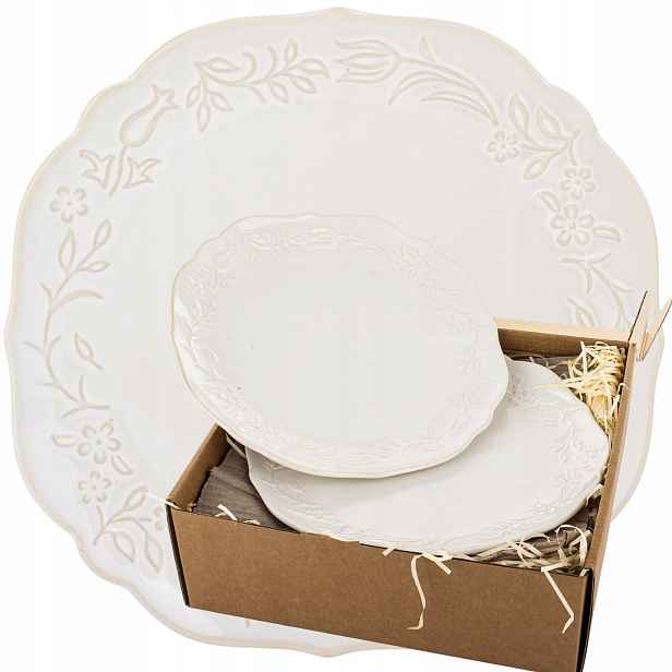 6 ksPorcelánový talíř na oběd 25,5 cm, sada talířů Sarmatia
