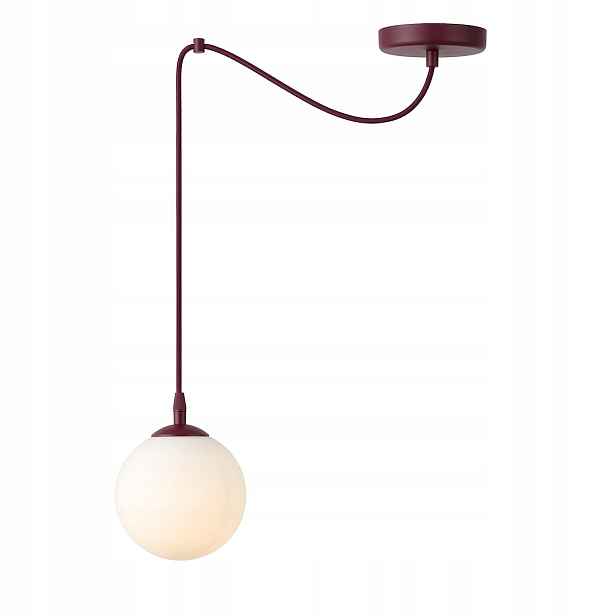 Emibig závěsná lampa Gigi vínově bílá skleněná koule 1xE14 10W