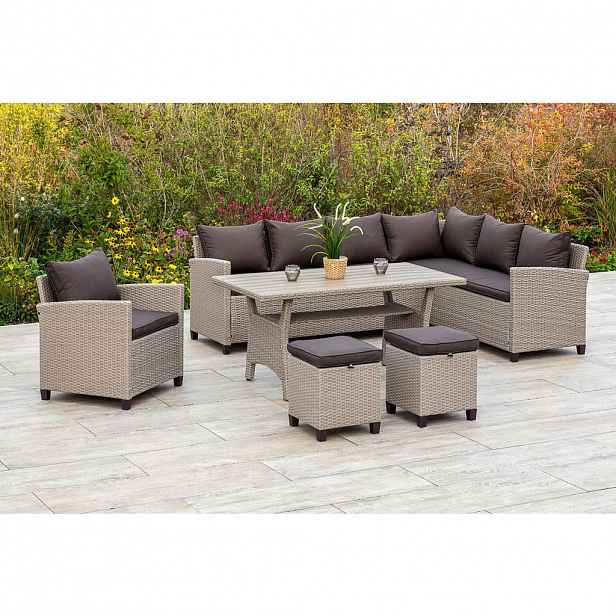 Gardenson ZAHRADNÍ SEDACÍ SOUPRAVA 5dílné, kov, plast, textil
