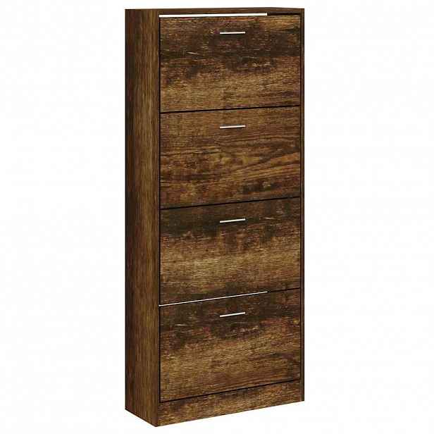 vidaXL Botník kouřový dub 63x24x147 cm kompozitní dřevo