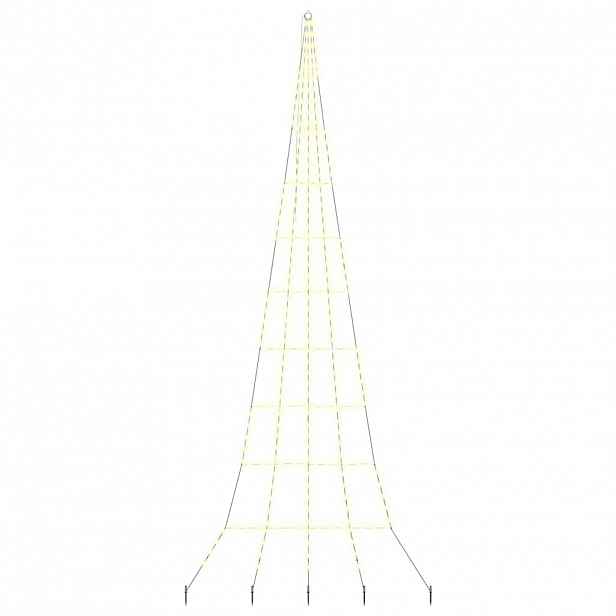 vidaXL LED vánoční stromeček se zemními hroty Teplá bílá 511 cm Kov