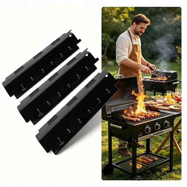 Kryt hořáku pro plynový gril ocel smaltovaný aromatizér 4 ks