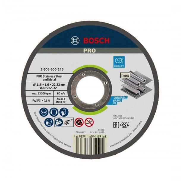 Bosch - Řezný kotouč na nerezovou ocel 115x22,23 mm 2608600215