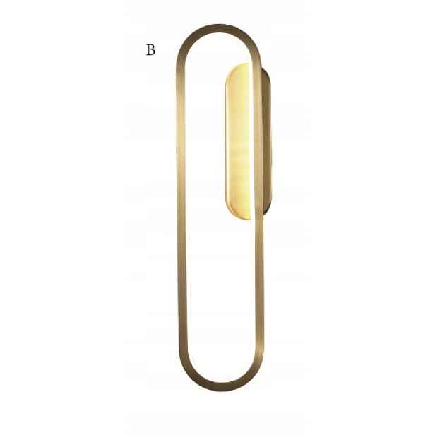 Elyptica W – nástěnné svítidlo, Led lampa, moderní zlatá barva