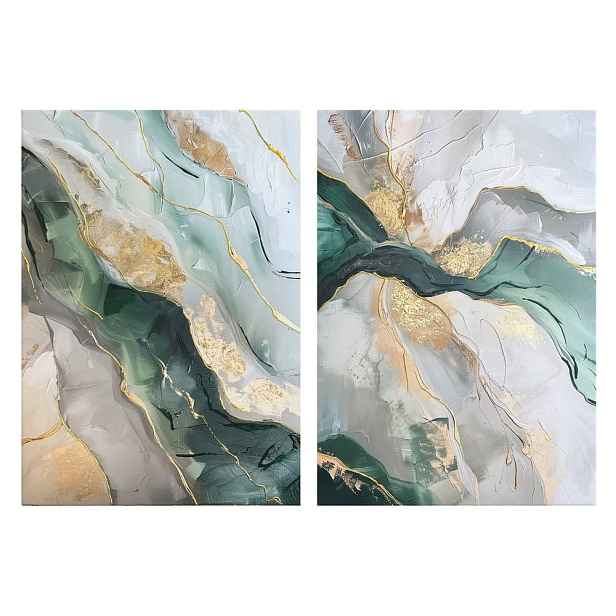 Obrazy s ručně malovanými prvky v sadě 2 ks 50x70 cm Aventurine – Styler