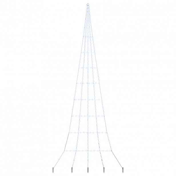 vidaXL LED vánoční stromeček se zemními hroty Studená bílá 511 cm Kov