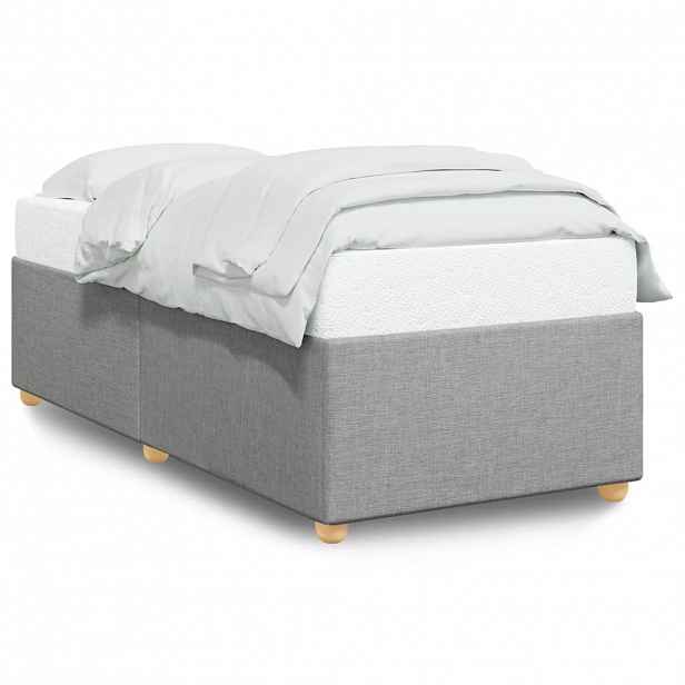 vidaXL Rám postele bez matrace světle šedá 90 x 190 cm textil