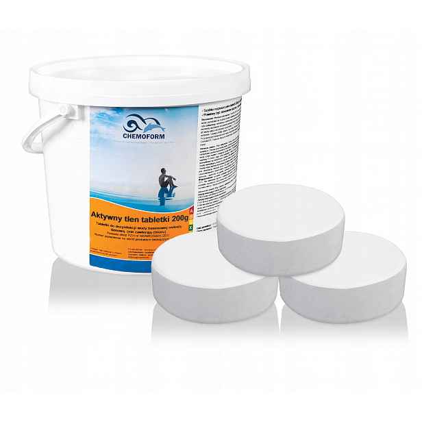 Aktivní Kyslík Dezinfekce Bazén Jacuzi bez chloru Chemoform Tabletky 200 g 3 kg