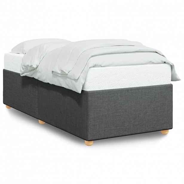 vidaXL Rám postele bez matrace tmavě šedá 90 x 190 cm textil
