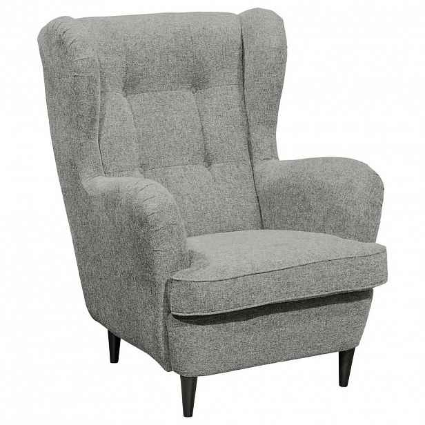 MID.YOU KŘESLO UŠÁK, textil, světle šedá