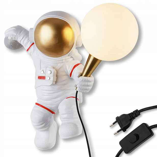 Nástěnná Lampa Koule Astronaut Cosmo Do Dětského Pokoje Spínač