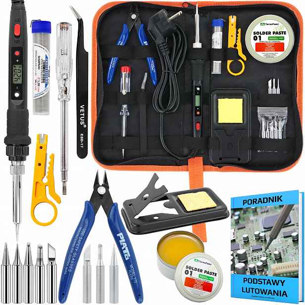 Přesná Baňková Páječka S801A 80W S Regulací Teploty Set 19v1