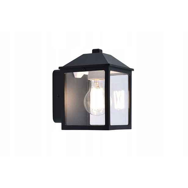 Venkovní nástěnné svítidlo Spire E27 25W IP44 černé hliníkové Lutec