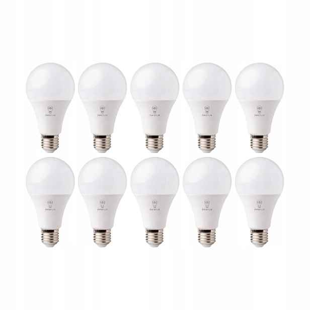 Sada 10 kusů Led žárovek A60 E27 15W Barva Bílá Studená