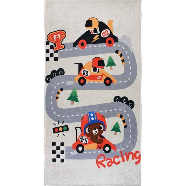 Slonovinový pratelný dětský hrací koberec 160x230 cm Race Time – Vitaus