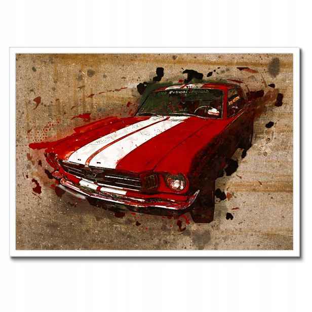 Plakáty v rámu 70x50 Červený Ford Mustang Usa