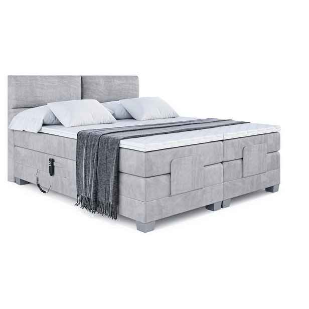 ALTDECOR BOXSPRINGOVÁ POSTEL s matrací H3/H4 - MAYA EL - 200x200 cm Šedá