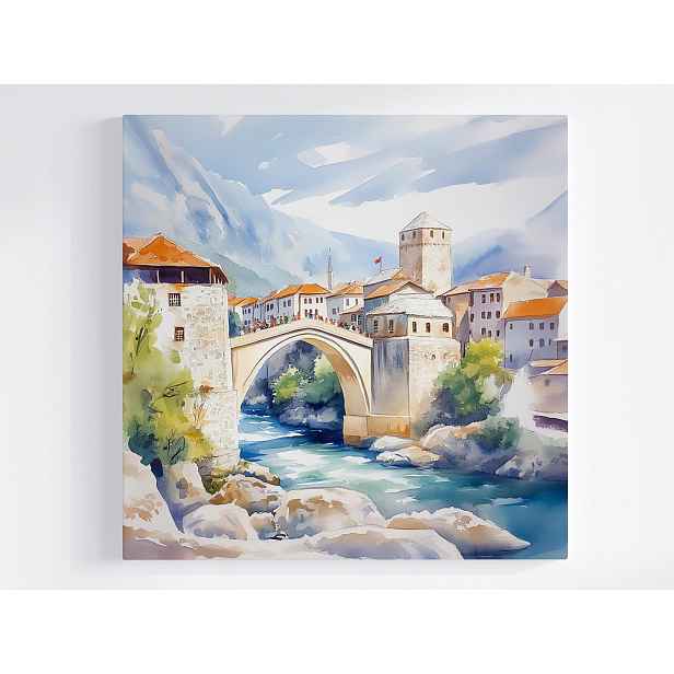 Obraz Na Plátně Balkán Bosna Mostar Město Most Turistika 50x50