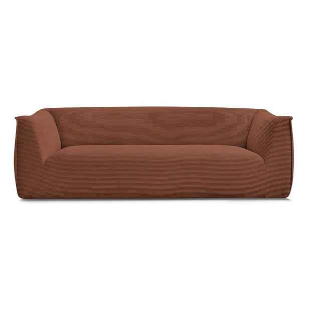 Oranžová manšestrová pohovka 242 cm Giorgia – Bobochic Paris