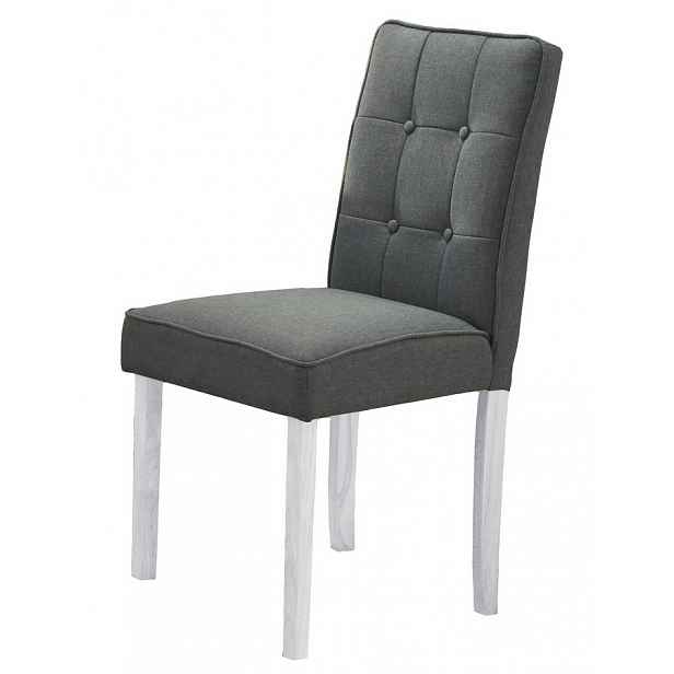 Jídelní čalouněná židle MALTES, šedá/bílá
