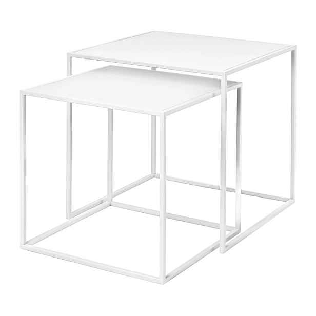 Bílé kovové konferenční stolky v sadě 2 ks 40x40 cm Fera – Blomus